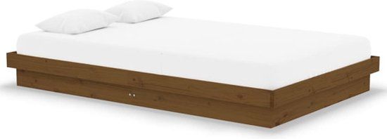 vidaXL Bedframe massief hout honingbruin 120x190 cm