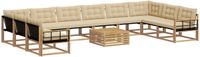 vidaXL - Buiten - bank - set - 11 - st - Wit - en - Beige