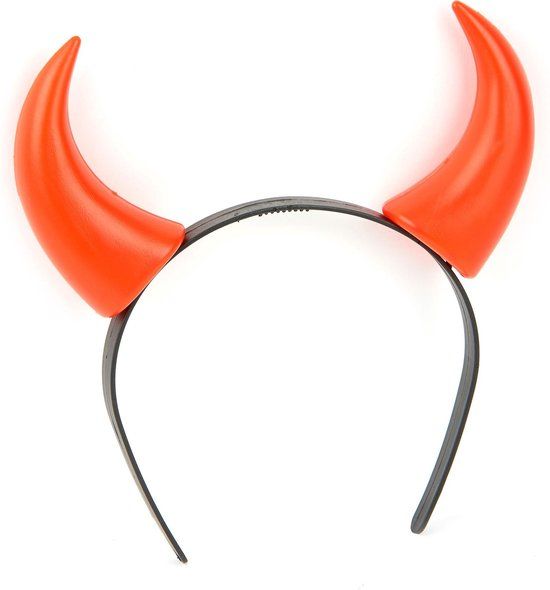 Halloween Duivel Hoorntjes Diadeem - Rood - Unisex