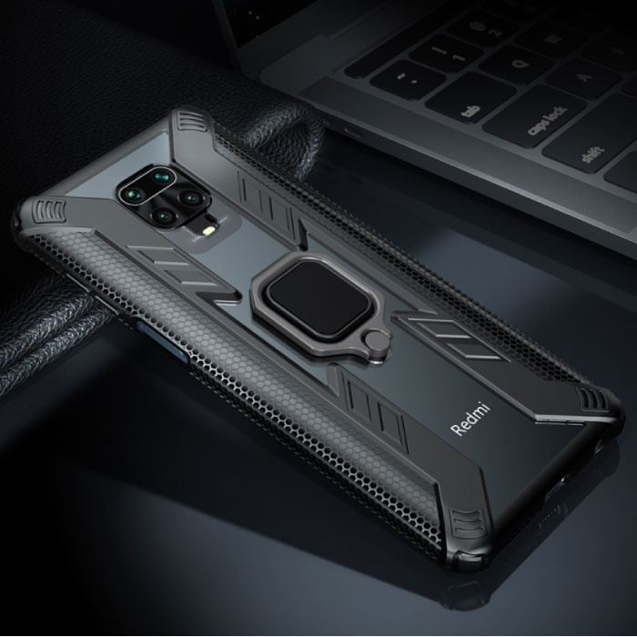 Keysion Xiaomi Mi 9T Hoesje - Magnetisch Shockproof Case Cover Cas TPU Zwart + Kickstand