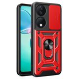 Honor Coque Hybride Honor X7b/90 Smart à Anneau Rotatif avec Protection pour Appareil Photo - Rouge