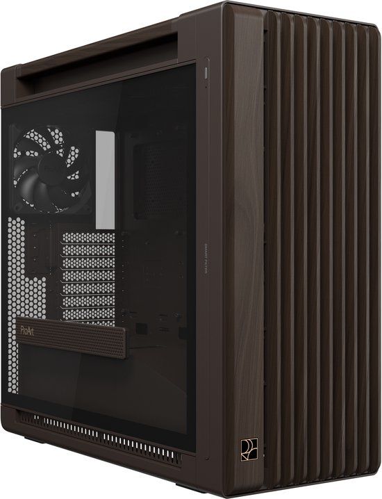 ASUS ProArt PA602 Wood Edition Retro Brown - Tempered Glass Panel Midi Tower Bruin