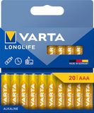 VARTA Batterijen AAA, 20 stuks, Longlife, alkaline, 1,5 V