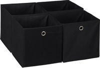 Merkloos Relaxdays Kastmand - Set van 4 - Opvouwbaar - 30x30x30 cm - Zwart
