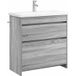 Maison Exclusive Ensemble de meubles de salle de bain exclusif - Gris Sonoma, dimensions 81 x 40 x 84,5 cm, fabriqué en bois composite