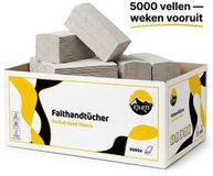 KURTT Papieren handdoekjes 1-laags, 5000 vellen (recycled tissue) grijs 25 x 23 cm, Z vouw papieren handdoekjes, handdoekjes papier