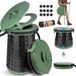 Toilette de camping portable, réglable en hauteur, toilette sèche, pliable rapidement, capacité de charge jusqu'à 300 kg, incluant 20 sacs en plastique et un sac de rangement pour voiture, idéal pour la pêche