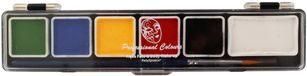 Partyxplosion Carnaval Gezicht / Face paint verf set - multi kleuren - schmink / make-up - waterbasis