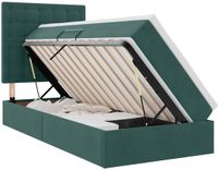 vidaXL LED opbergbed met matras Donkergroen Fluweel 100 x 200 cm
