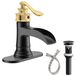 Robinet de lavabo cascade noir et or pour style champêtre