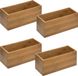 5Five - Opberg/sorteer/lade verdelers bakjes bamboe 23 x 9 x 9.5 cm - Set van 4x stuks