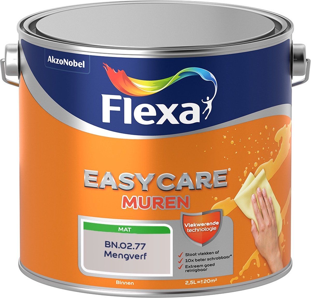 FLEXA Easycare Muurverf - Mat - Mengkleur - BN.02.77 - 2,5 liter