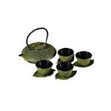 Lachineuse 2549 Thee Set | 1 theepot, 4 gietijzeren bekers en infuser filter - Aziatische Japanse decoratie - Japans servies cadeau-idee