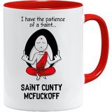 Ik St. C**ty McF**Koff Ik heb het geduld van een Saint - Nieuwigheid 11oz Premium Kwaliteit Werk Humor Mok & Geschenkdoos Set Thee Koffie Kantoor Werk Thuis
