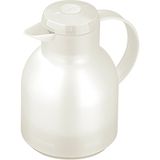 Emsa Samba 504687 Thermoskan, 1 liter, Quick Press-sluiting, 100% dicht | 12 uur warm, 24 uur koud, doorschijnend wit, kunststof