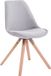 CLP Toulouse Set van 4 Stoelen - Zonder armleuning - Vierkant frame - Stof - grijs natura