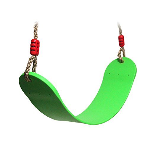 EXTSUD Elastische kinderschommel Eva zacht board U-schommel plank schommelstoel schommelbank belastbaar tot ca. 150 kg speelplaats buiten (Eva groen)