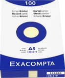 Exacompta etui 100 steekkaarten bristol - effen niet geperforeerd 148x210mm - Geel - 13328B