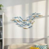 HOMCOM Metalen wanddecoratie Lichtblauw