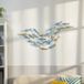 HOMCOM Metalen wanddecoratie Lichtblauw