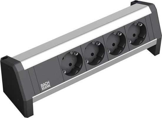 Bachmann desktop stekkerdoos 902.0049 - Zwart/Zilver