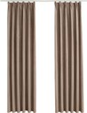 vidaXL Gordijnen verduisterend met haken 2 st 140x245 cm taupe