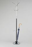 ASPECT Oscar Free Standing Coat Rack met paraplubasis, metaal, zwart/chroom