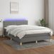 Maison Exclusive - Boxspringbed met matras en LED-verlichting, donkergrijs, 140x200 cm, textiel