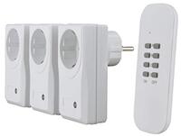 Unitec 48110 Draadloze afstandsschakelaar set - 3 contactdozen + 1 afstandsbediening - wit