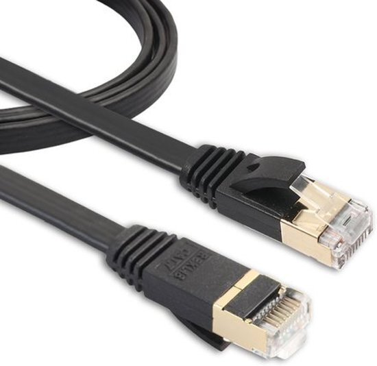 By Qubix Internetkabel van - 1 meter - zwart - CAT7 ethernet kabel - RJ45 UTP kabel met snelheid 1000mbps - Netwerk kabel van hoge kwaliteit