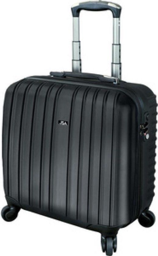 JSA Reistrolley 2-in-1 – 30L – ABS – TSA Slot – Laptopkoffer 15 inch – 4x 360° Wielen - Zwart