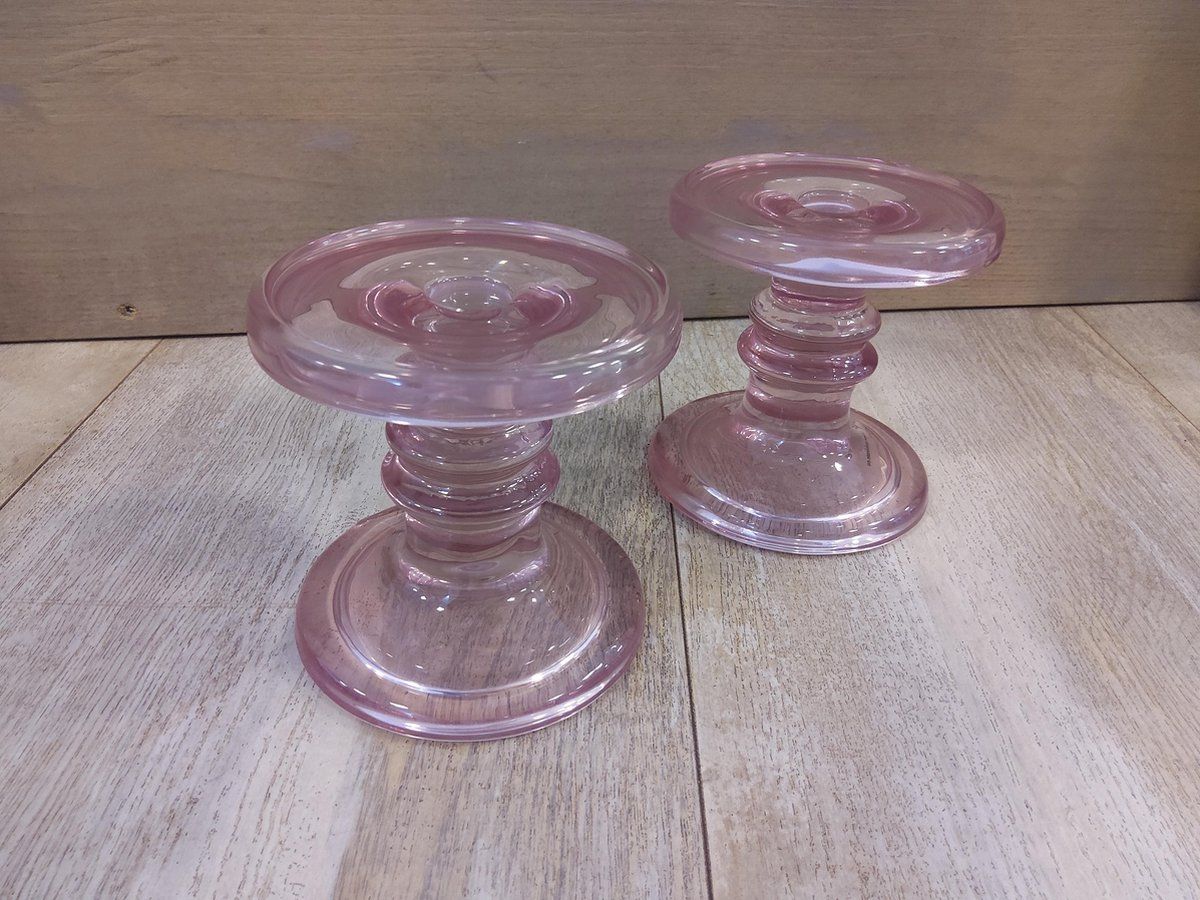 Ambiente Kaarshouder Glas Groot Rose Ø11xh11cm