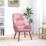 VidaXL Relaxstoel fluweel roze