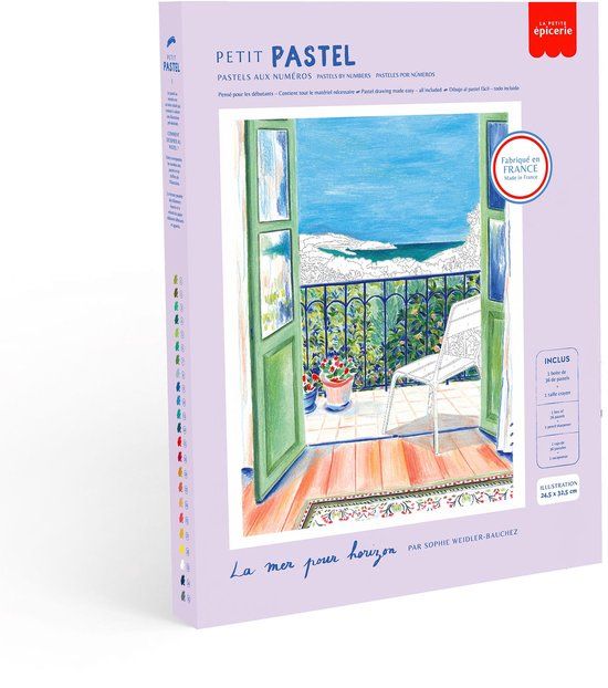La Petite Epicerie PETIT PASTELS Painting by Number Kit "THE SEA FOR THE HORIZON / LA MER POUR HORIZON"