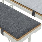 DuneDesign Set van 2 Vilten Bierbank Kussens 120x25cm - Omkeerbaar Tweekleurig - Opvouwbaar Zitkussen 1cm Dik