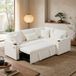 MODENUIT Canapé d'angle 206,5 x 141 cm - Fonction couchage extensible et espace de rangement - Salon - Chenille Beige