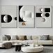 Abstract geometrisch canvas muurkunst minimalistische zwart-wit geometrische poster prints modern abstract geometrisch canvas zwart-wit grijs abstracte kunst voor woonkamer wanddecoratie 40,6 x 61 cm