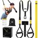 TRX Suspension trainer - 7 basisoefeningen - Verstelbare riemen - Zwart - Voor thuis en buiten