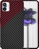 Techsuit Hoesje geschikt voor Nothing Phone (1) - Carbonite FiberShell Carbon Back Cover - Rood/Zwart