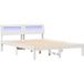 Blanc Lit Double Lit Adulte Cadre De Lit Avec Tête De Lit 140 X 190 Cm Pin Massif