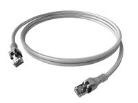 EasyLan DualBoot PushPull IP20 patchkabel, Cat.6A (Klasse EA), S/FTP, grijs, 0,5 m