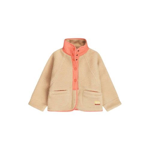Tumble 'n Dry teddy jas zand Beige Meisjes Polyester Opstaande kraag Effen - maat 98