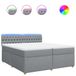 vidaXL Boxspringbed met matras, lichtgrijs, 200x200 cm, gestoffeerd