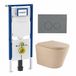 Geberit QeramiQ Dely Toiletset - 36.3x51.7cm - Geberit UP720 inbouwreservoir - rimless - diepspoel - 35mm zitting - softclose - bedieningsplaat licht grijs - ronde knoppen - mat beige