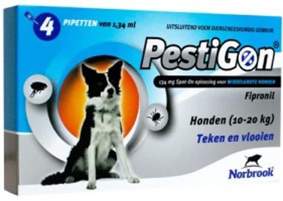 Pestigon Spot-on hond 10-20kg 4 x 1.34 ml