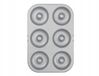 Decora Mini Donut Bakvorm - 6 Stuks - Grijs - Staal