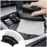 Merkloos Brosse de nettoyage - Avec poils doux - Pour tableau de bord de voiture, grilles de ventilation, cuir et ordinateur - Blanc