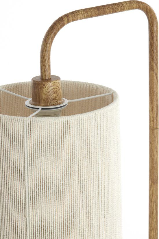 Light & Living DONIO Floor Lamp - Wood Print Natural & Cream Rope - 155cm