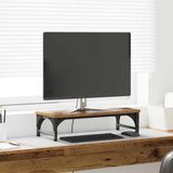 vidaXL - Support d'écran - Vieux bois - 55 x 23 x 14 cm - Bois traité