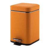 Gedy Argenta vierkante badkamermand van roestvrij staal, oranje, 3 liter